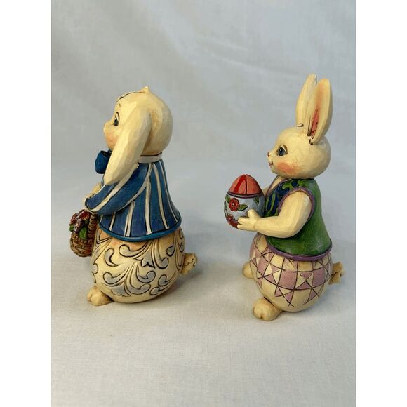 Jim Shore 2011 Easter Bunny Set 4025798 & 4025799 Great Condition, No Box - Picture 3 of 7